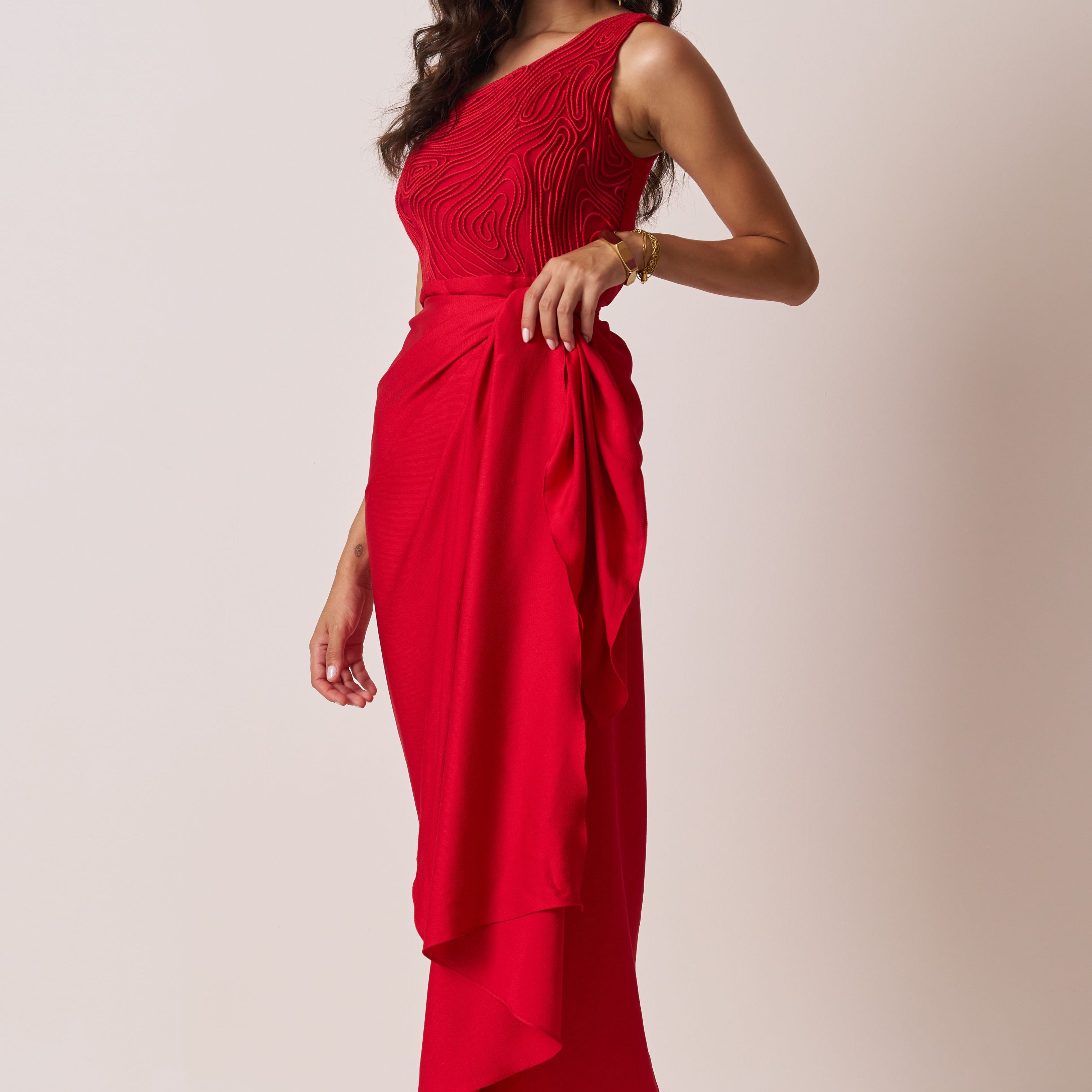 drape dress look
