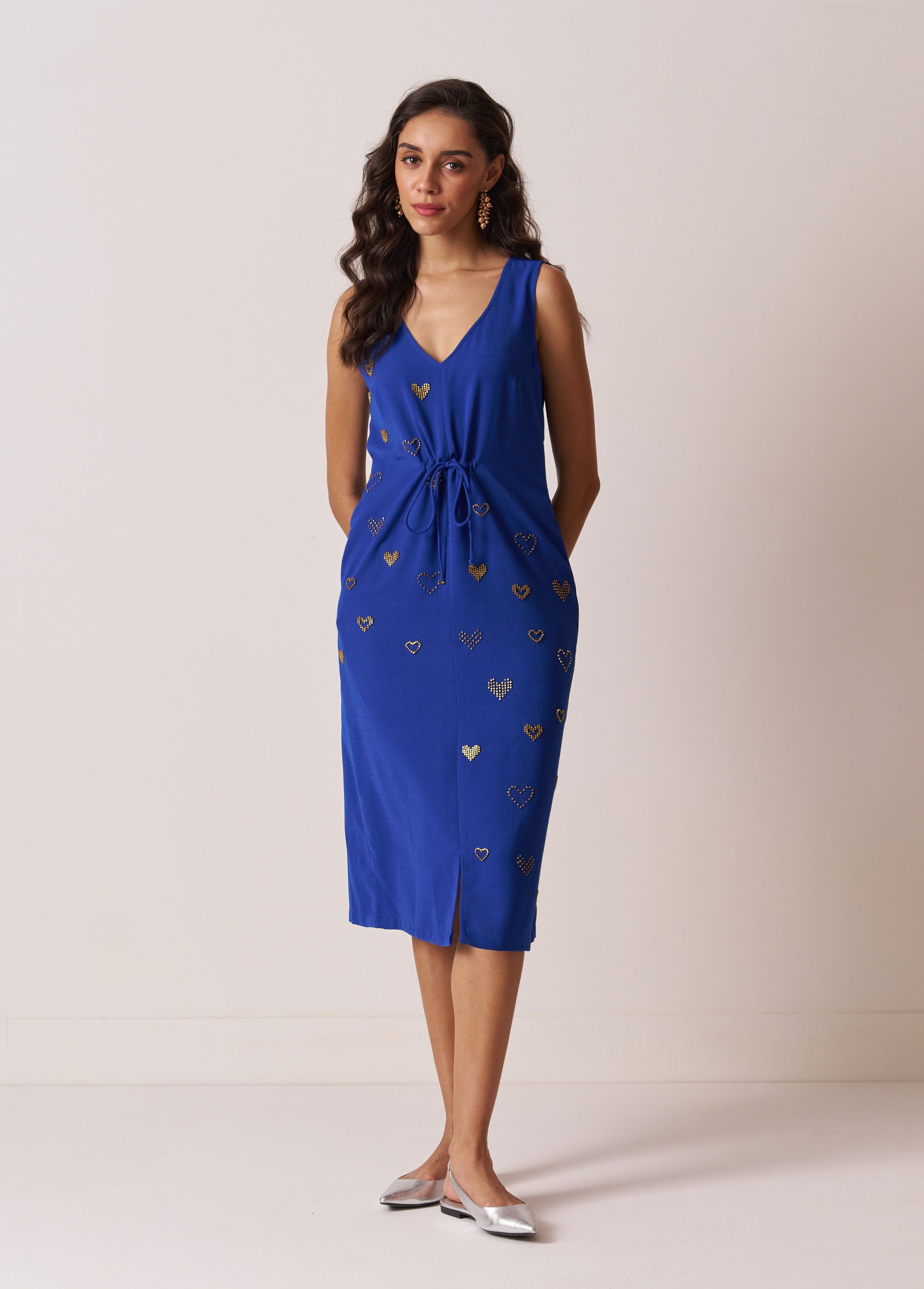 The All hearts blue shift dress