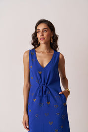 The All hearts blue shift dress