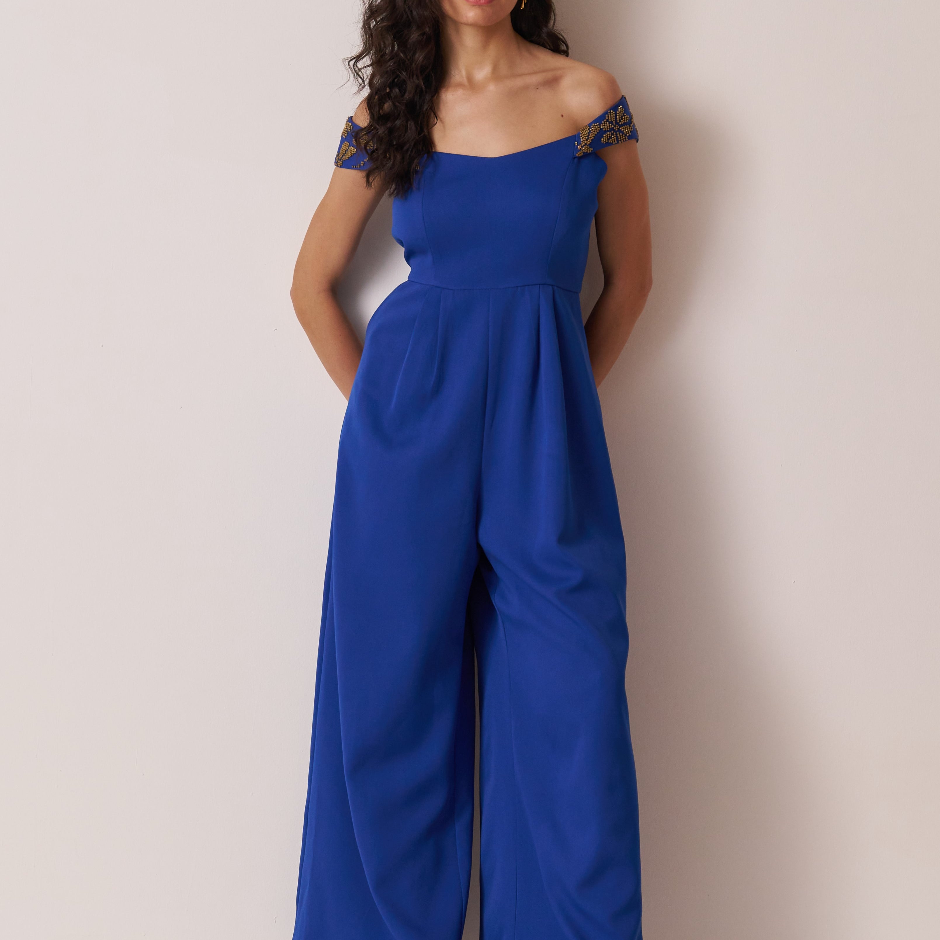 womens blue jumpsuit