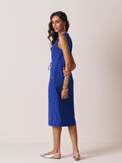 womens blue shift dress