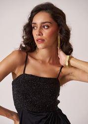 womens evening dress with handbeaded shimmer